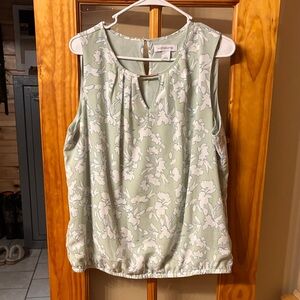 Large, Liz Claiborne Mint Floral Blouse